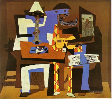 Three Musicians 2 1921 Cubist Oil Paintings